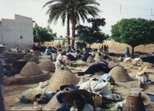 cloths spread to dry